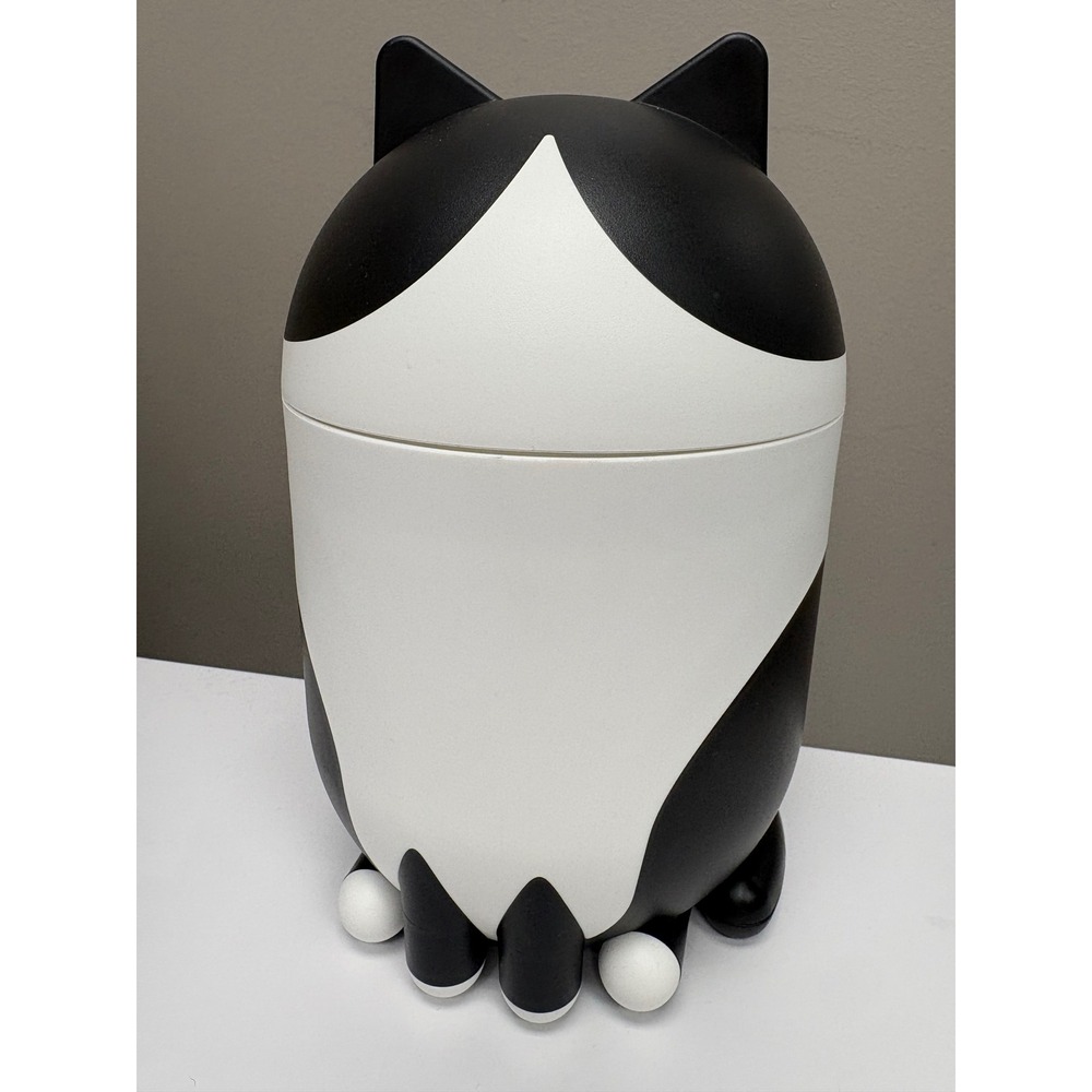 IKEA GREJSIMOJS Cat Shaped Storage Box Container With Lid Black White NEW